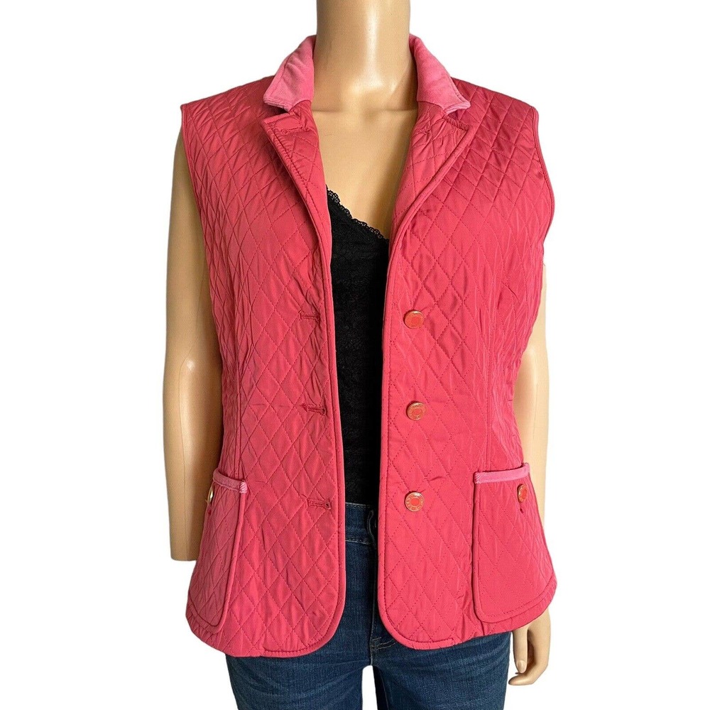 Talbots Quilted Vest Button Down Collared Casual … - image 1